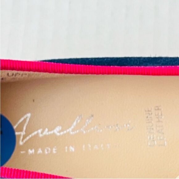 Avellini Italian Leather Elegant Suede Blue Fushia Comfort Flat Shoes Sz 7.5 NWT - Picture 12 of 12